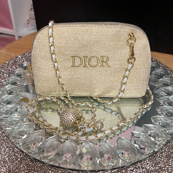 ⭐️⭐️- Dior Holiday 2024 Gold Pouch w- Adjustable Strap Added - Picture 2 of 8